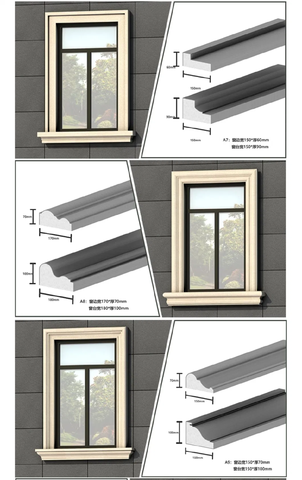 Custom Design EPS Supported Decor PU Cornice Mould Moulding